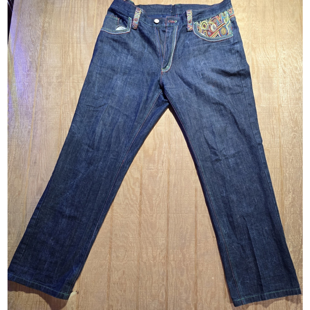 Coogi Baggy Y2k Jeans 36x34 Men's Baggy Very Rare Double Tiger Embroidery